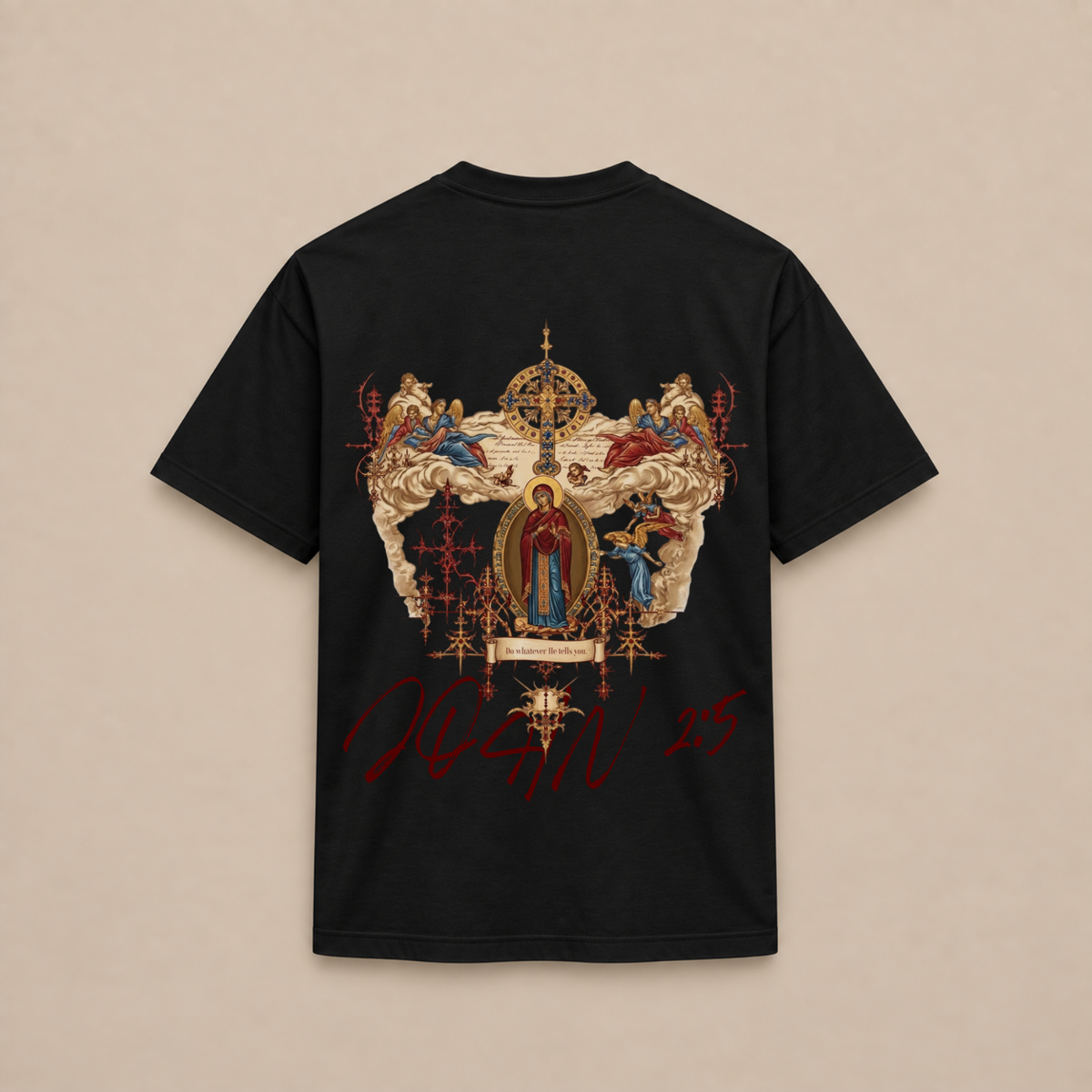 "HOLY MOTHER MARY / JOHN 2:5" PREMIUM SHIRT