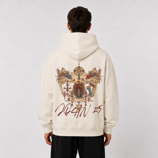 "HOLY MOTHER MARY / JOHN 2:5" OVERSIZED HOODIE
