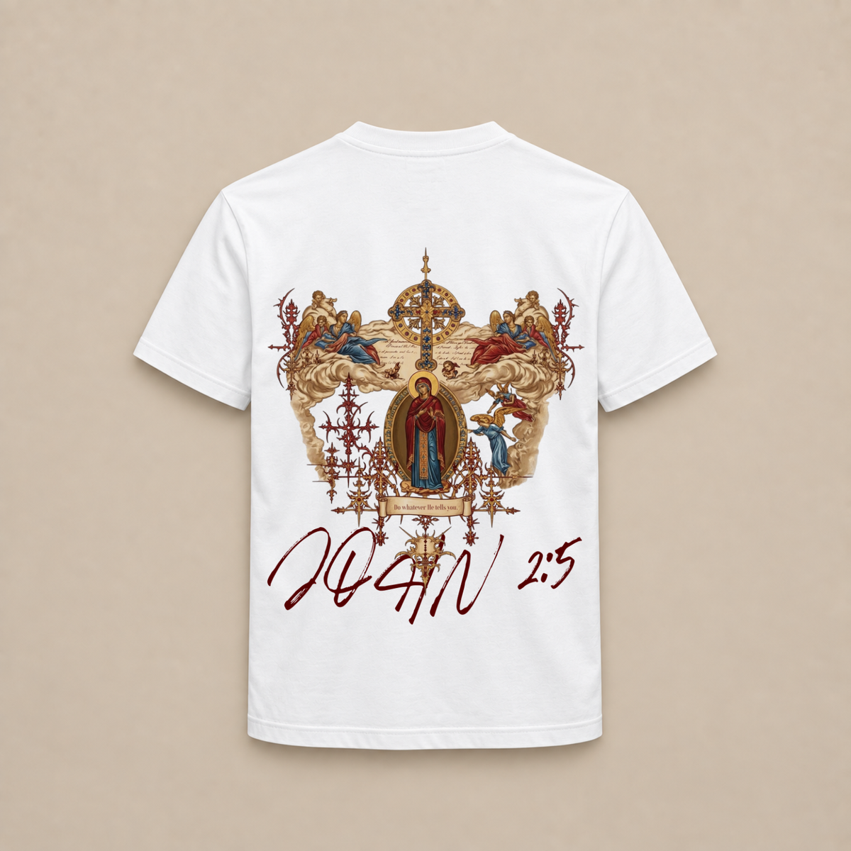 "HOLY MOTHER MARY / JOHN 2:5" PREMIUM SHIRT