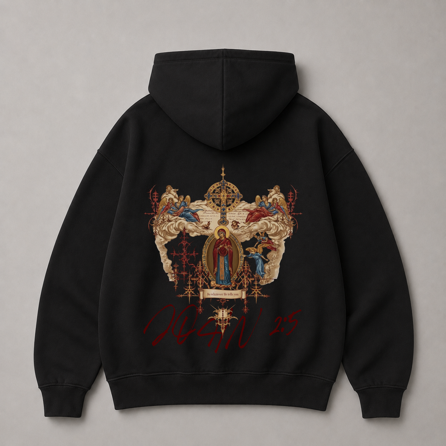 "HOLY MOTHER MARY / JOHN 2:5" OVERSIZED HOODIE