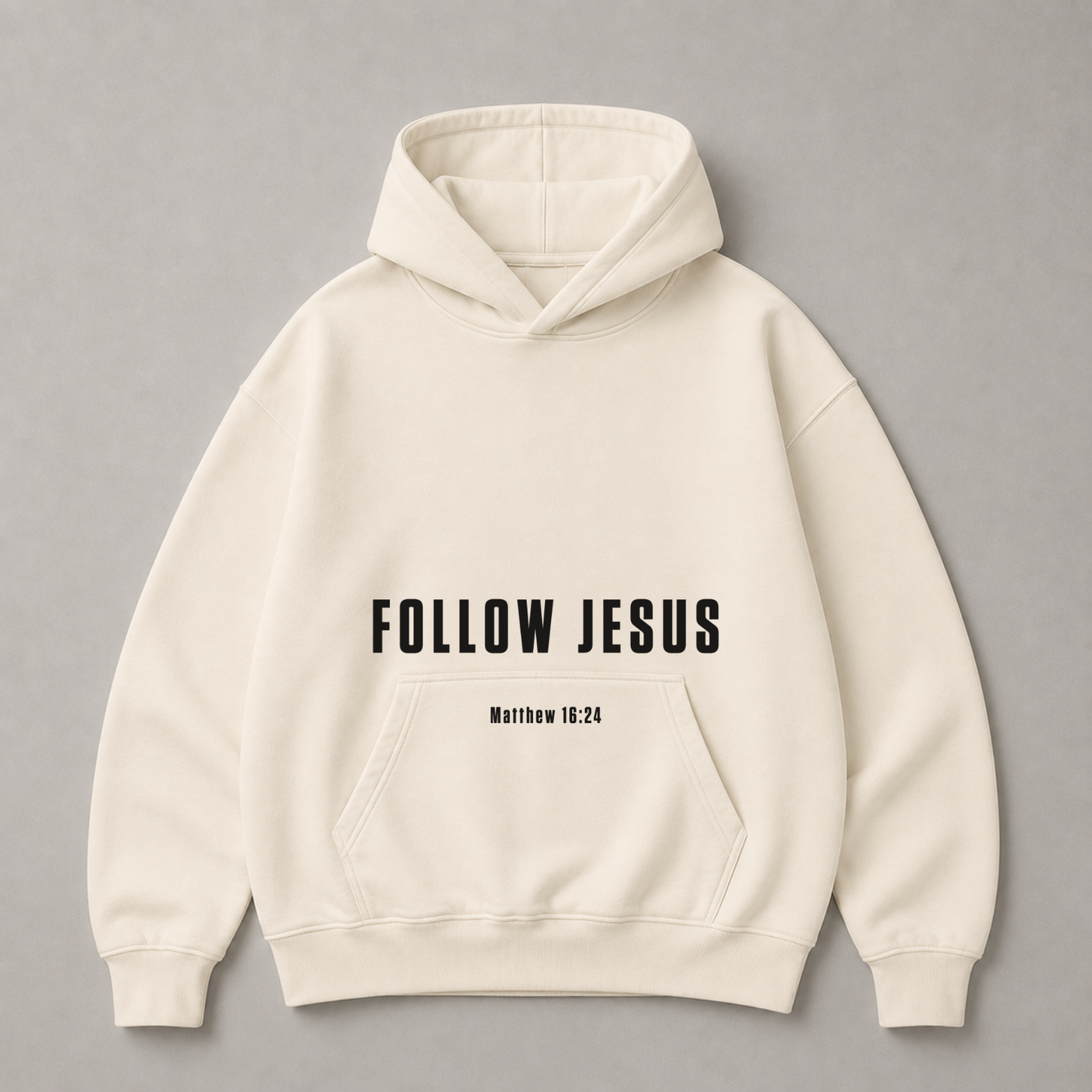 "FOLLOW JESUS" OVERSIZED HOODIE