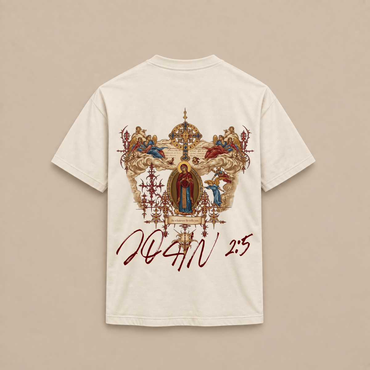 "HOLY MOTHER MARY / JOHN 2:5" PREMIUM SHIRT