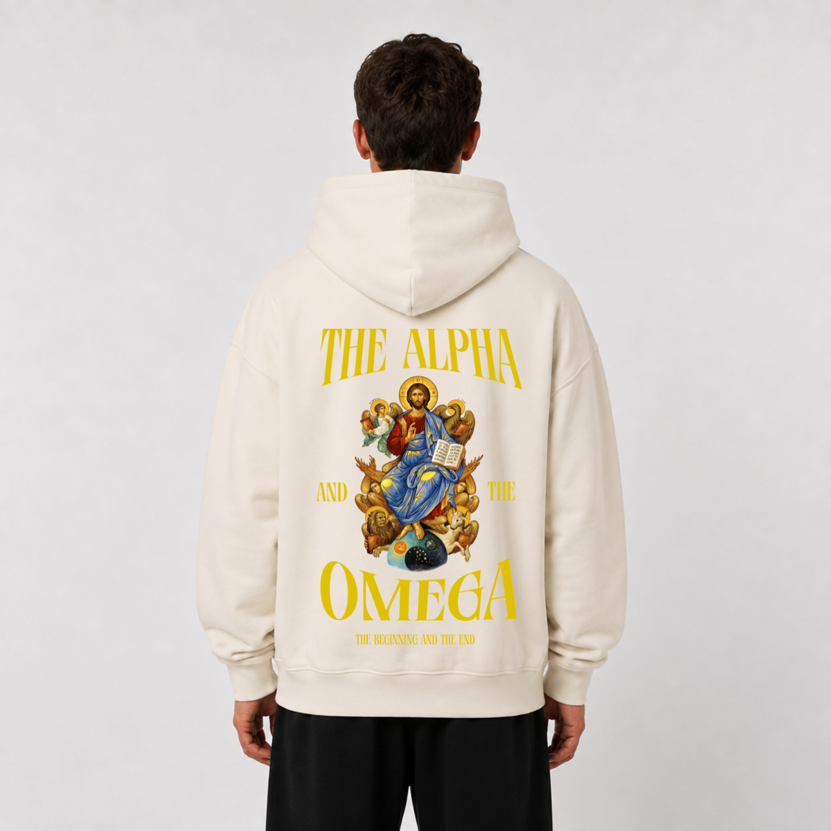"A AND O" OVERSIZED HOODIE