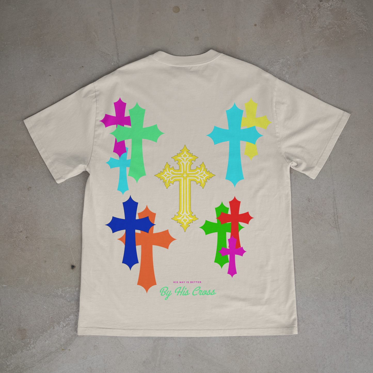 "BY HIS CROSS" OVERSIZED SHIRT