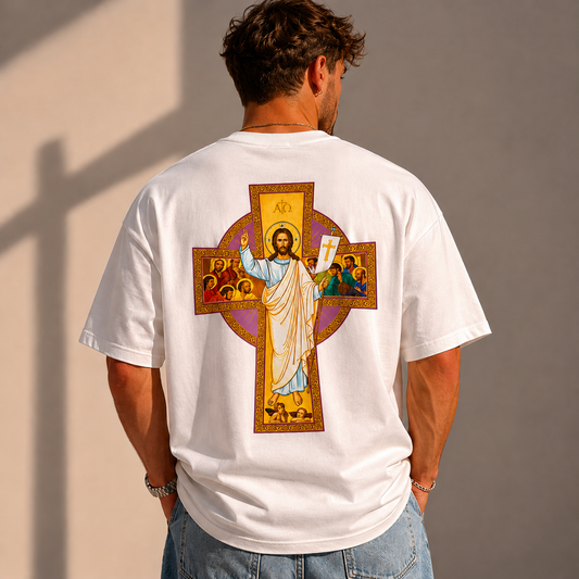 "ETERNAL CROSS" OVERSIZED SHIRT