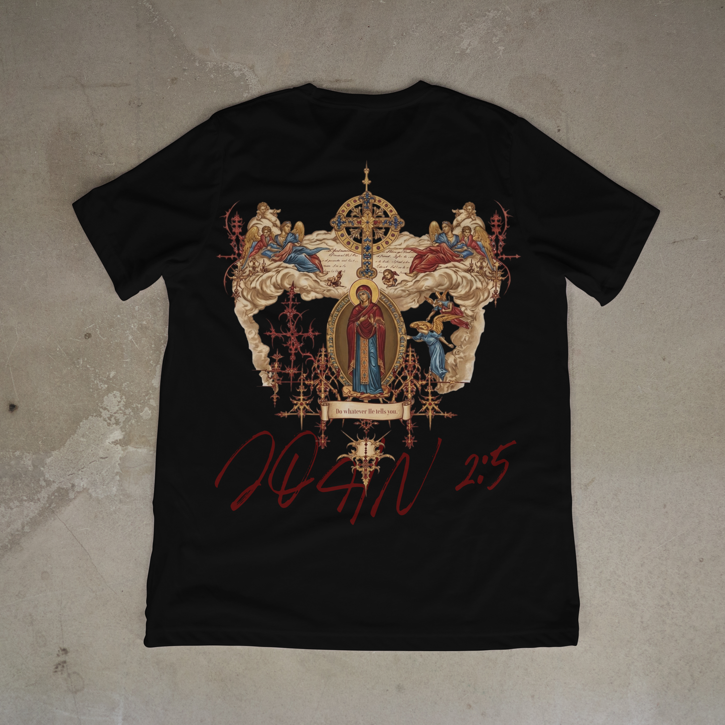 "HOLY MOTHER MARY / JOHN 2:5" PREMIUM SHIRT