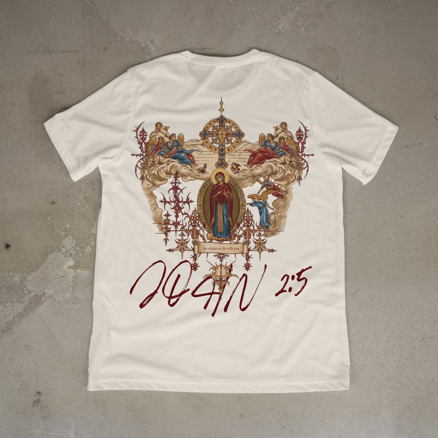 "HOLY MOTHER MARY / JOHN 2:5" PREMIUM SHIRT
