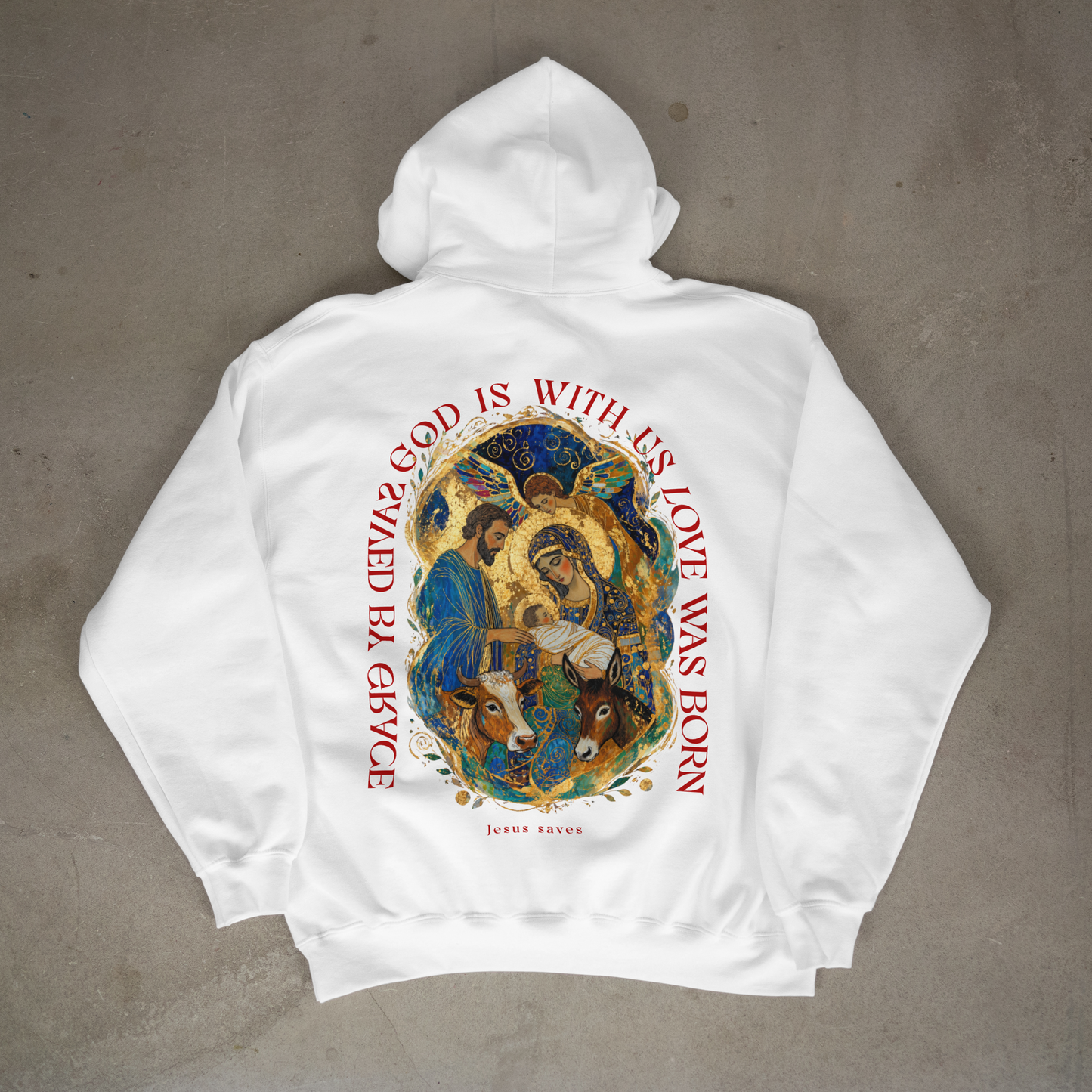 "JESUS SAVES" OVERSIZED HOODIE