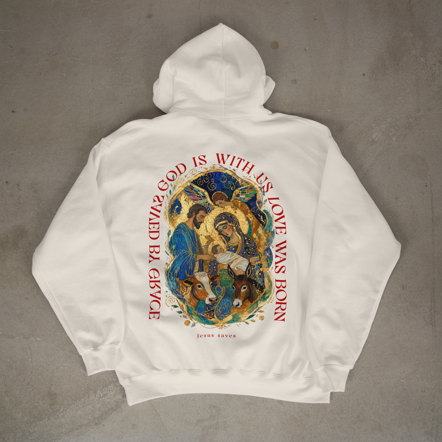 "JESUS SAVES" OVERSIZED HOODIE