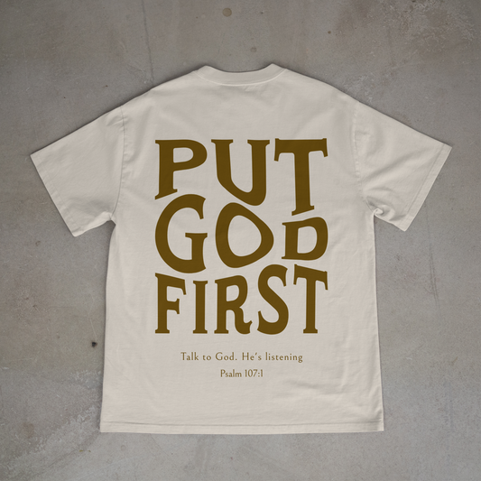 "PUT GOD FIRST" OVERSIZED SHIRT