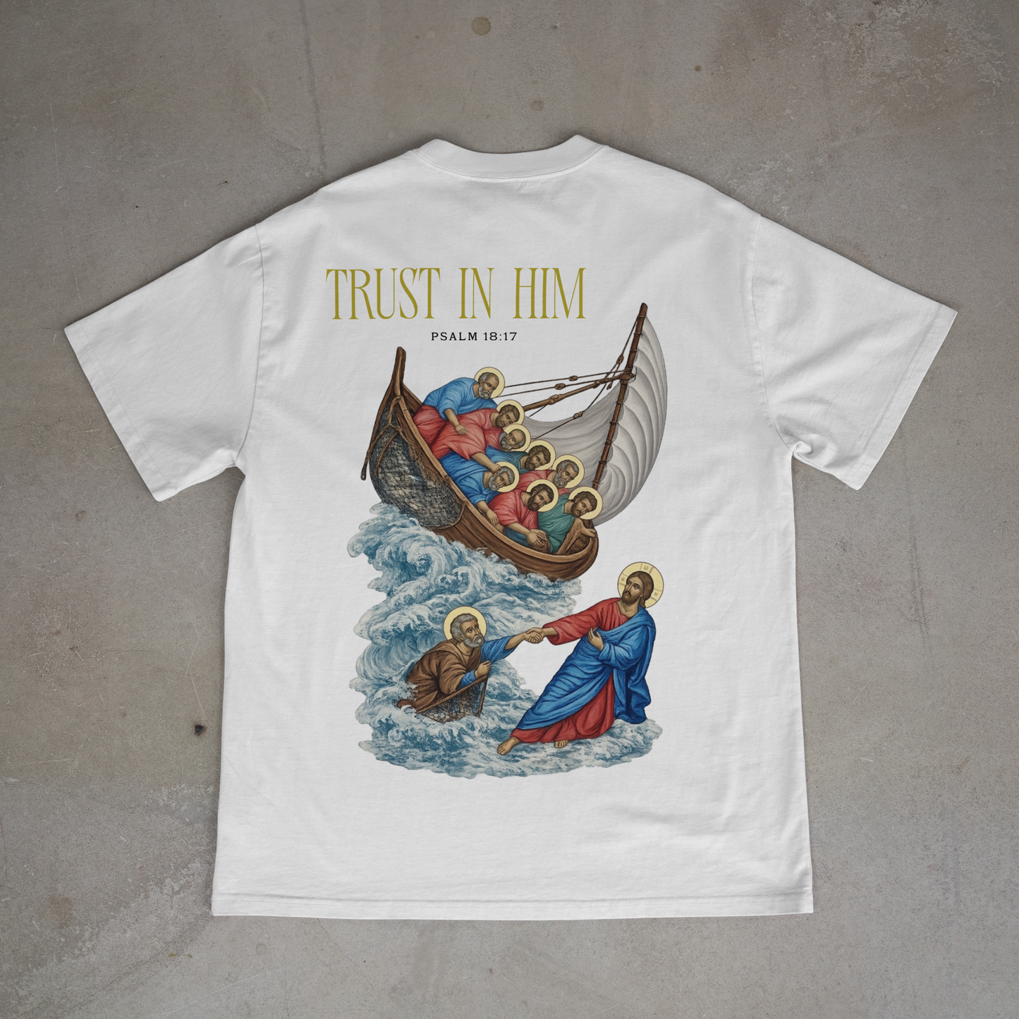 "TRUST IN HIM" OVERSIZED SHIRT